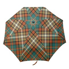 Tartan Scotland Seamless Plaid Pattern Vector Retro Background Fabric Vintage Check Color Square Geo Folding Umbrellas by Ket1n9