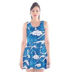 Seamless Pattern With Colorful Bush Roses Scoop Neck Skater Dress by Ket1n9