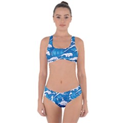 Seamless Pattern With Colorful Bush Roses Criss Cross Bikini Set by Ket1n9