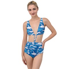 Seamless Pattern With Colorful Bush Roses Tied Up Two Piece Swimsuit by Ket1n9