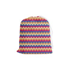 Zigzag Pattern Seamless Zig Zag Background Color Drawstring Pouch (medium) by Ket1n9