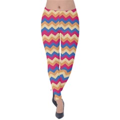 Zigzag Pattern Seamless Zig Zag Background Color Velvet Leggings by Ket1n9