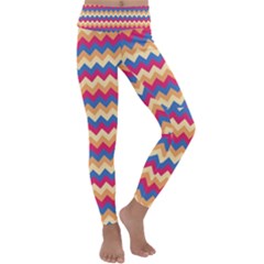 Zigzag Pattern Seamless Zig Zag Background Color Kids  Lightweight Velour Classic Yoga Leggings by Ket1n9