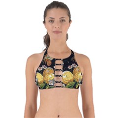 Embroidery Blossoming Lemons Butterfly Seamless Pattern Perfectly Cut Out Bikini Top by Ket1n9