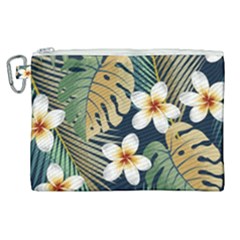 Seamless Pattern With Tropical Strelitzia Flowers Leaves Exotic Background Canvas Cosmetic Bag (xl) by Ket1n9
