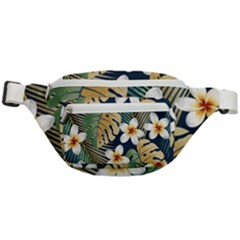 Seamless Pattern With Tropical Strelitzia Flowers Leaves Exotic Background Fanny Pack