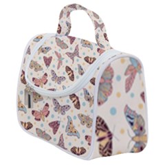 Pattern With Butterflies Moths Satchel Handbag by Ket1n9