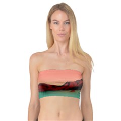 Brown Mountain Illustration Sunset Digital Art Mountains Bandeau Top by Cendanart