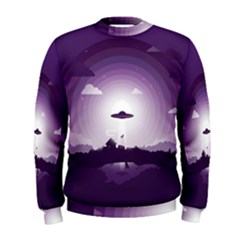 Ufo Illustration Style Minimalism Silhouette Men s Sweatshirt
