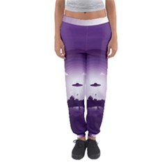 Ufo Illustration Style Minimalism Silhouette Women s Jogger Sweatpants