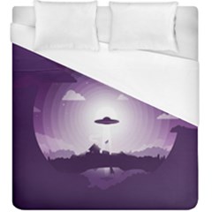 Ufo Illustration Style Minimalism Silhouette Duvet Cover (King Size)