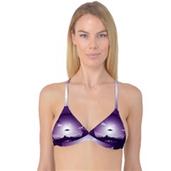 Ufo Illustration Style Minimalism Silhouette Reversible Tri Bikini Top