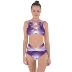 Ufo Illustration Style Minimalism Silhouette Bandaged Up Bikini Set 