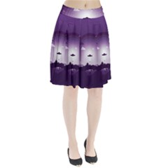 Ufo Illustration Style Minimalism Silhouette Pleated Skirt