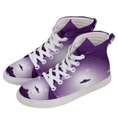 Ufo Illustration Style Minimalism Silhouette Men s Hi-top Skate Sneakers by Cendanart