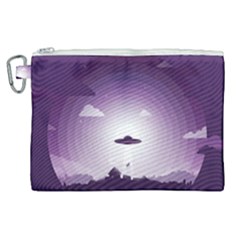 Ufo Illustration Style Minimalism Silhouette Canvas Cosmetic Bag (XL)