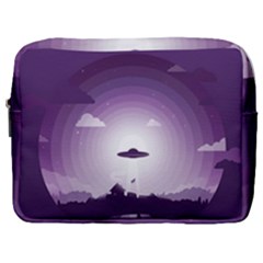 Ufo Illustration Style Minimalism Silhouette Make Up Pouch (Large)