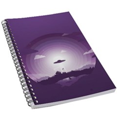 Ufo Illustration Style Minimalism Silhouette 5.5  x 8.5  Notebook