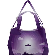 Ufo Illustration Style Minimalism Silhouette Double Compartment Shoulder Bag