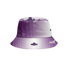 Ufo Illustration Style Minimalism Silhouette Inside Out Bucket Hat (Kids)