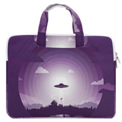 Ufo Illustration Style Minimalism Silhouette MacBook Pro 16  Double Pocket Laptop Bag 