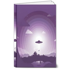 Ufo Illustration Style Minimalism Silhouette 8  x 10  Hardcover Notebook