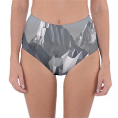 Gray Mountain Illustration Grey Mountain Digital Reversible High-waist Bikini Bottoms by Cendanart