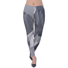 Gray Mountain Illustration Grey Mountain Digital Velvet Leggings