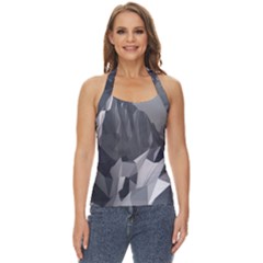 Gray Mountain Illustration Grey Mountain Digital Basic Halter Top