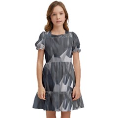 Gray Mountain Illustration Grey Mountain Digital Kids  Puff Sleeved Dress