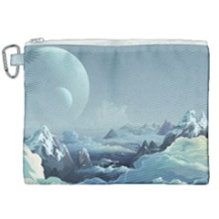 Mountain Covered Snow Mountains Clouds Fantasy Art Canvas Cosmetic Bag (xxl) by Cendanart