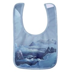 Mountain Covered Snow Mountains Clouds Fantasy Art Baby Bib