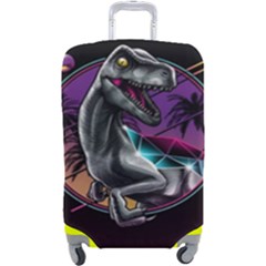 Style Dinosaur  80s Synth Retrowave Luggage Cover (large) by Cendanart