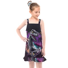 Style Dinosaur  80s Synth Retrowave Kids  Overall Dress