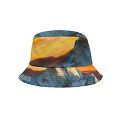 Snow Capped Mountain Himalayas Clouds Landscape Nature Bucket Hat (kids) by Cendanart