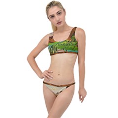 River Between Green Forest With Brown Mountain The Little Details Bikini Set by Cendanart