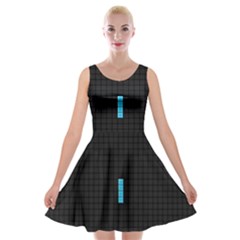 Tetris Game Velvet Skater Dress