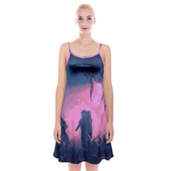 Beeple Astronaut Spacesuit 3d Digital Art Artwork Jungle Spaghetti Strap Velvet Dress