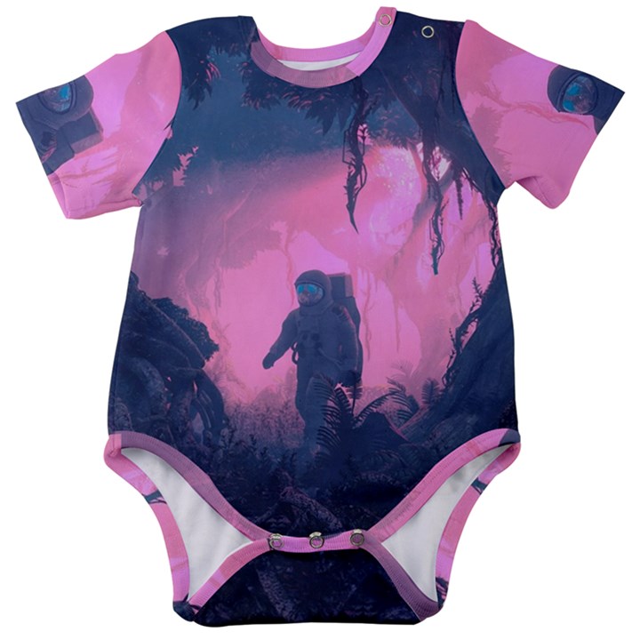 Beeple Astronaut Spacesuit 3d Digital Art Artwork Jungle Baby Short Sleeve Bodysuit