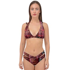 Books Old Double Strap Halter Bikini Set