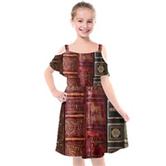 Books Old Kids  Cut Out Shoulders Chiffon Dress
