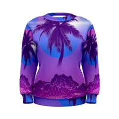 Palm Tree Vaporwave Synthwave Retro Style Women s Sweatshirt by Cendanart