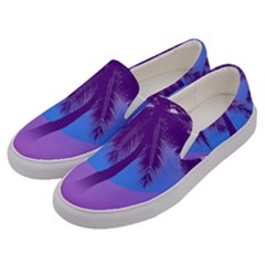 Palm Tree Vaporwave Synthwave Retro Style Men s Canvas Slip Ons by Cendanart