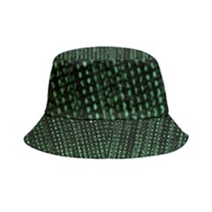 Green Matrix Code Illustration Digital Art Portrait Display Inside Out Bucket Hat by Cendanart