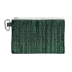 Green Matrix Code Illustration Digital Art Portrait Display Canvas Cosmetic Bag (large)