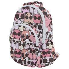 Cute Dog Seamless Pattern Background Rounded Multi Pocket Backpack by Grandong