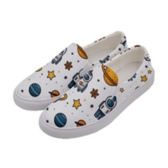 Set Cartoon Symbol Pattern Women s Canvas Slip Ons by Bedest