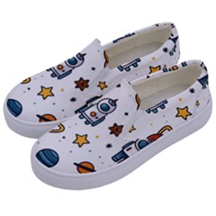 Set Cartoon Symbol Pattern Kids  Canvas Slip Ons by Bedest