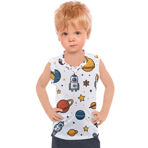 Set Cartoon Symbol Pattern Kids  Sport Tank Top by Bedest