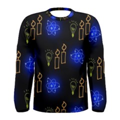 Background Doodles Candles Graphic Men s Long Sleeve T-shirt